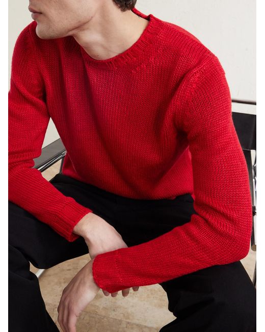 Saman Amel Red Gio Silk Sweater for men