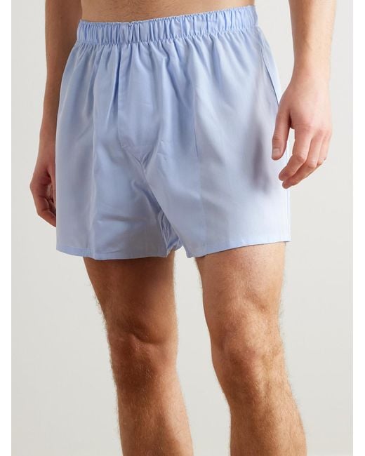 Tencel Lyocell-Poplin Boxer Shorts di CDLP in Blue da Uomo