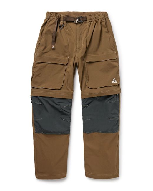 Nike Brown Acg Smith Summit Straight-Leg Convertible Shell Cargo Trousers for men