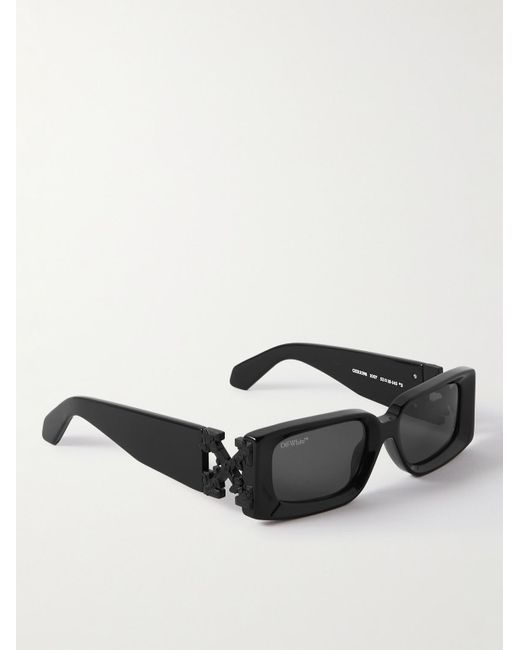 Off-White c/o Virgil Abloh Roma Sonnenbrille mit rechteckigem Rahmen aus Azetat mit Logoverzierung in Black für Herren