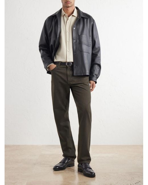 Zegna Gray Roccia Slim-Fit Garment-Dyed Jeans for men