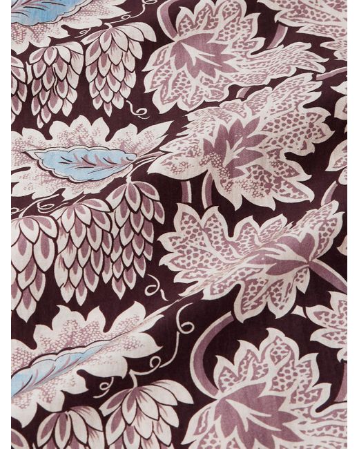 Wisteria Camp-Collar Printed Cotton And Silk-Blend Shirt di Bode in Pink da Uomo