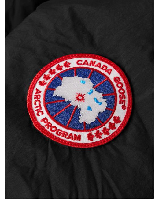 Canada Goose Black Lawrence Logo-appliquéd Quilted Enduraluxe® Hooded Down Jacket for men