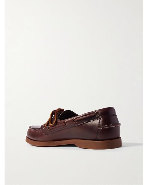 Sebago Brown Portland Leather Boat Shoes for men
