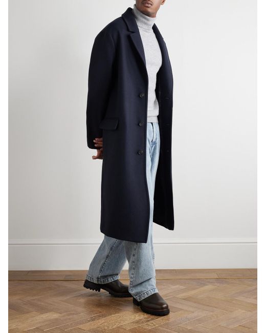 Altea Blue Coleman Double-Faced Wool-Blend Overcoat for men