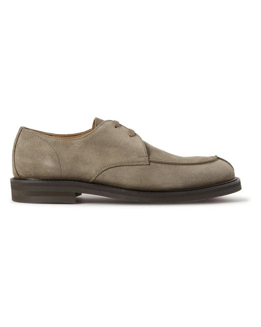 MR P. Andrew Split-toe Regenerated Suede By Evolo® Derby Shoes in Brown ...