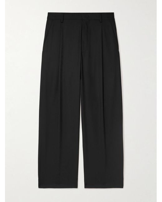 NN07 Black Kay 1088 Straight-leg Pleated Recycled Woven Trousers for men