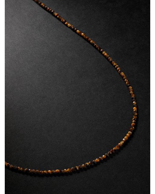 JIA JIA Black Arizona Gold Tiger's Eye Beaded Necklace for men