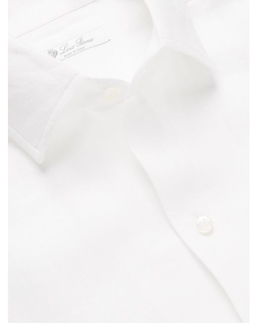 Loro Piana White Arizona Linen Shirt for men