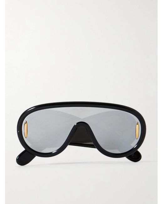 Paula's Ibiza Occhiali da sole oversize con montatura D-frame Wave Mask di Loewe in Black da Uomo