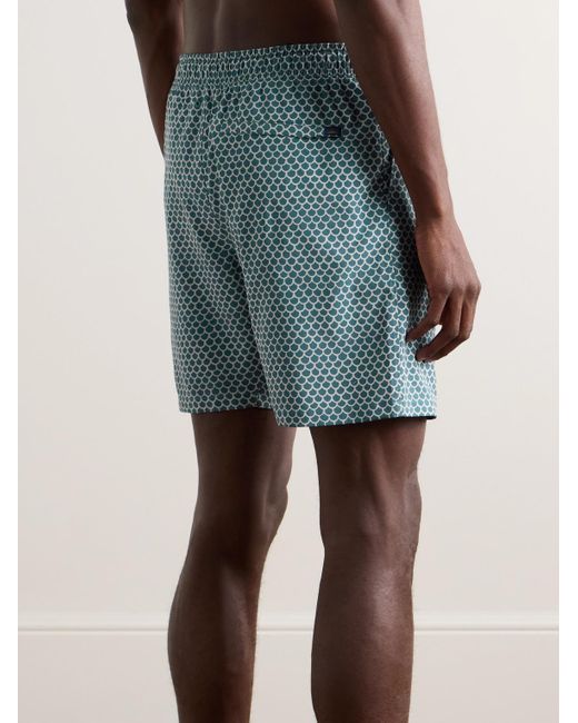 Faherty Brand Blue Shorelite Straight-leg Mid-length Printed Recycled Swim Shorts for men