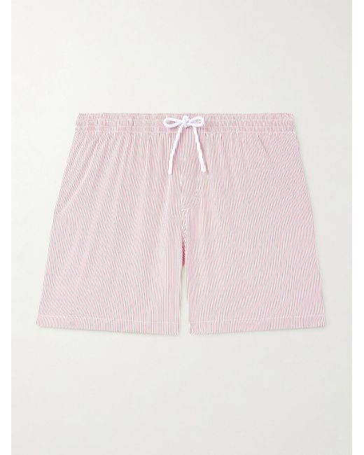 Loro Piana Pink Daneu Straight-Leg Mid-Length Striped Swim Shorts for men