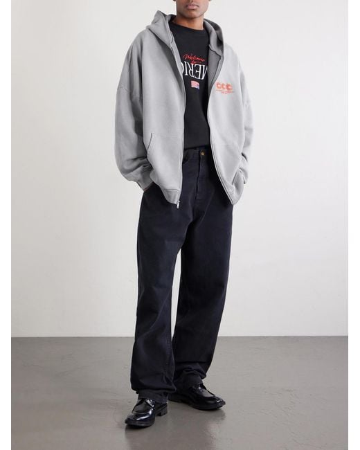 Willy Chavarria Gray Logo-embroidered Cotton-jersey Zip-up Hoodie for men