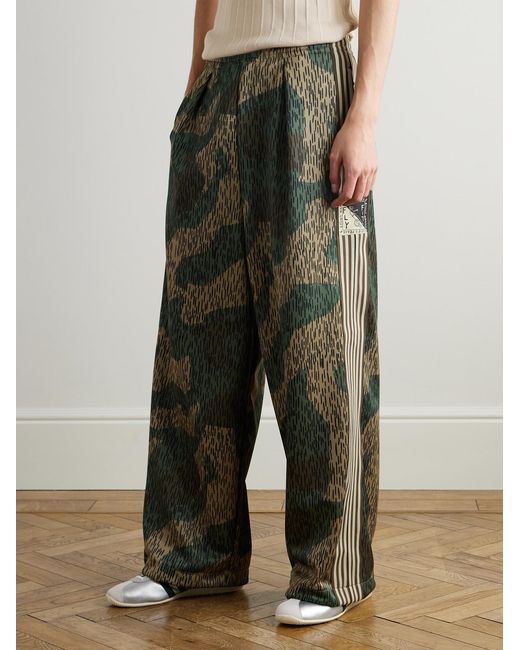 Kapital Green Camouflage-Print Cotton-Jersey Sweatpants for men