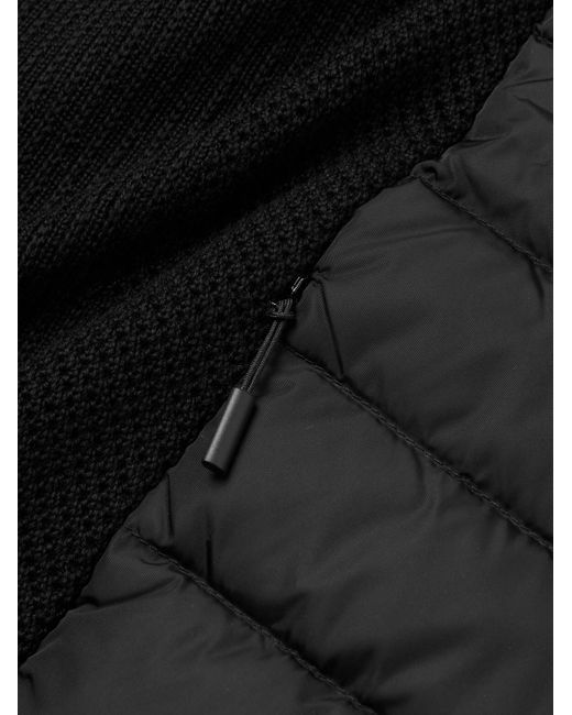 Canada Goose Black Hybridge Slim-Fit Merino Wool And Quilted Nylon Down Gilet for men
