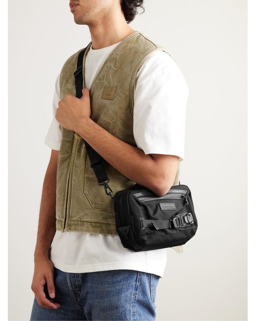 Master Piece Black Potential Small Leather-Trimmed Cordura Nylon Messenger Bag for men