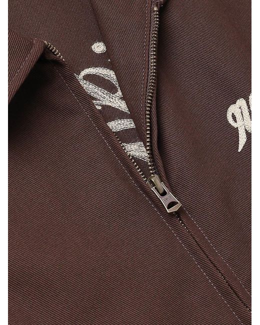 Neighborhood Brown Cropped Logo-embroidered Twill Jacket for men