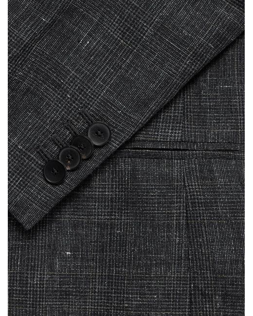 Mr P. Black Delave Linen Check Jacket for men