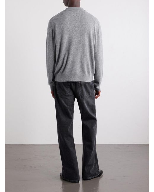 Nili Lotan Gray Jovan Cashmere Polo Shirt for men