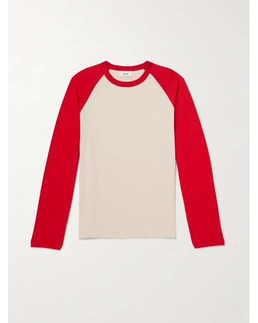NN07 Red Regie 3508 Two-Tone Organic Cotton-Jersey T-Shirt for men