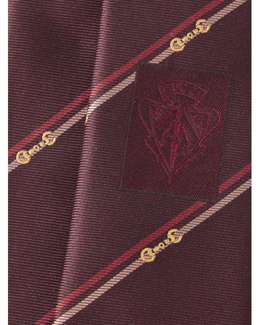Gucci Purple 7Cm Striped Silk-Twill Neck Tie for men
