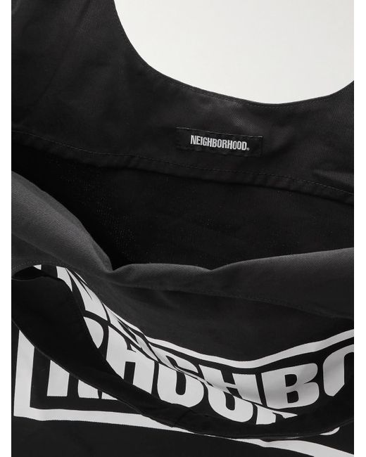 Neighborhood Black Id Large Logo-print Cotton-twill Tote Bag for men