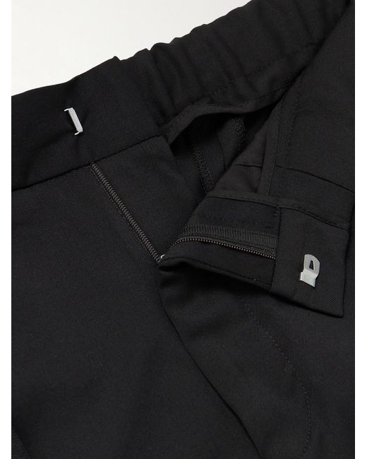 Mr P. Black Tapered Grosgrain-Trimmed Wool Drawstring Tuxedo Trousers for men