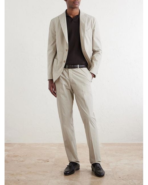 Boglioli Natural Straight-Leg Cotton-Blend Suit Trousers for men