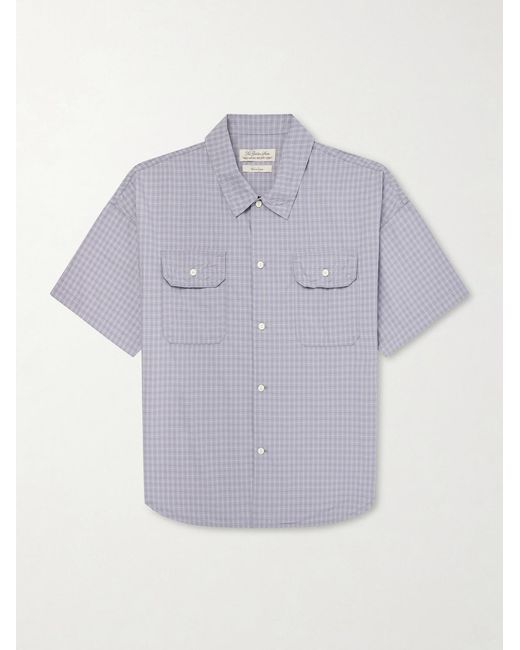 Remi Relief Gray Checked Cotton-Poplin Shirt for men