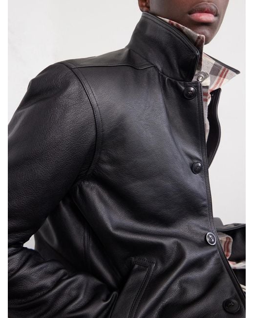Rick Owens Black Brad Leather Jacket for men