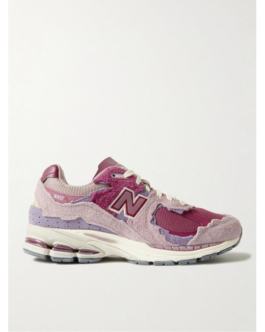 New Balance Pink 2002r Leather-trimmed Suede And Mesh Sneakers for men