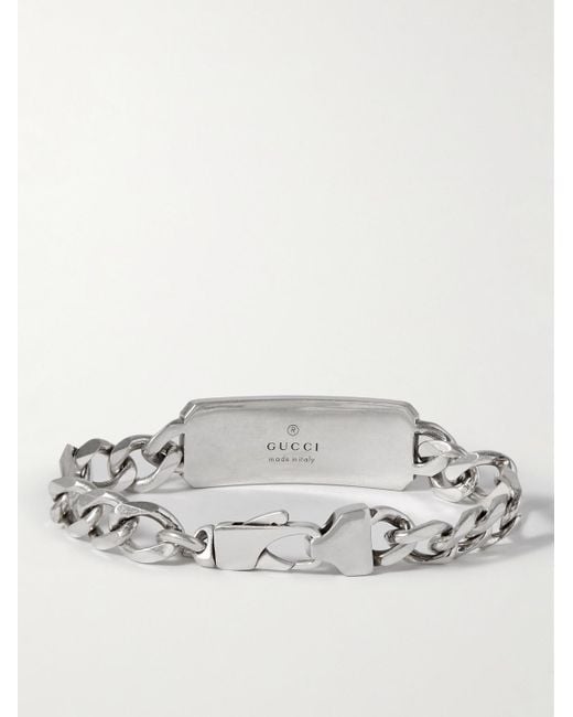 Gucci GG and Bee Engraved ID Bracelet
