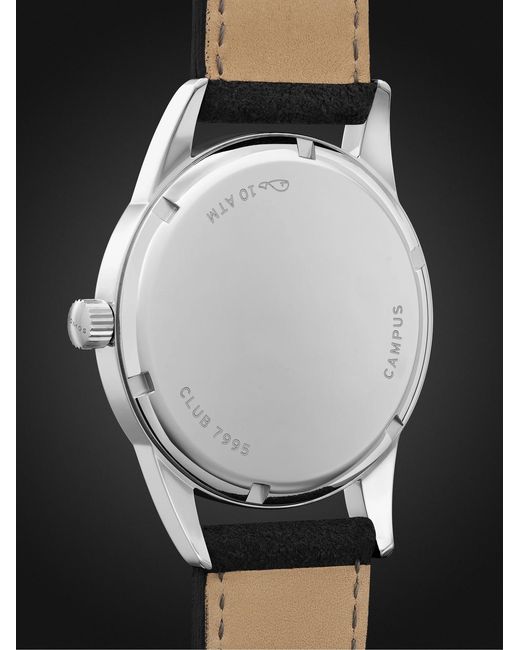 Nomos Black Club Campus Hand-Wound 38Mm Stainless Steel And Leather Watch, Ref. No. 729 for men