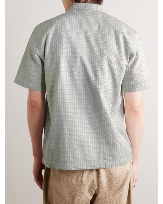 Camicia in cotone punto waffle con colletto convertibile Road di Universal Works in Gray da Uomo