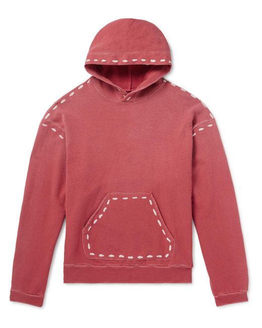 Kapital Red Marionette Printed Cotton-jersey Hoodie for men