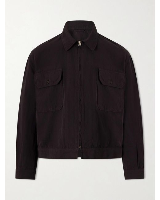 Kaptain Sunshine Black Cotton And Linen-blend Jacket for men