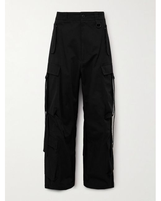 Givenchy Black Wide-leg Embellished Cotton-twill Cargo Trousers for men