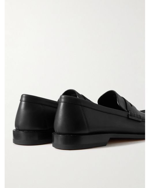 Loewe Black Campo Leather Penny Loafers for men