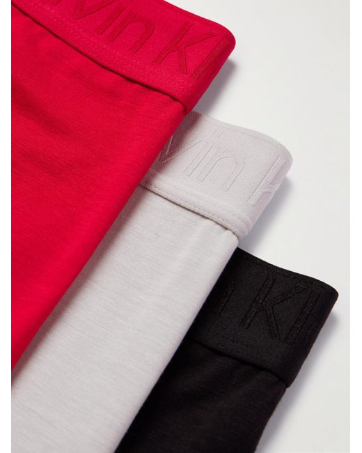 Calvin Klein White Three-pack Stretch Lyocell-blend Boxer Briefs for men