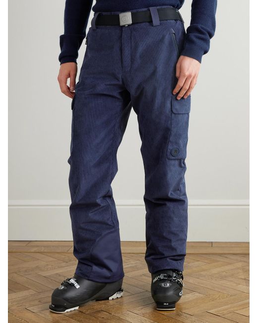Bogner Blue Corbin Straight-Leg Belted Corduroy Ski Pants for men
