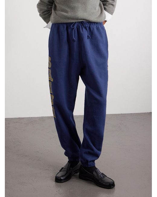 SAINT Mxxxxxx Blue Saint College Logo-print Cotton-jersey Sweatpants for men