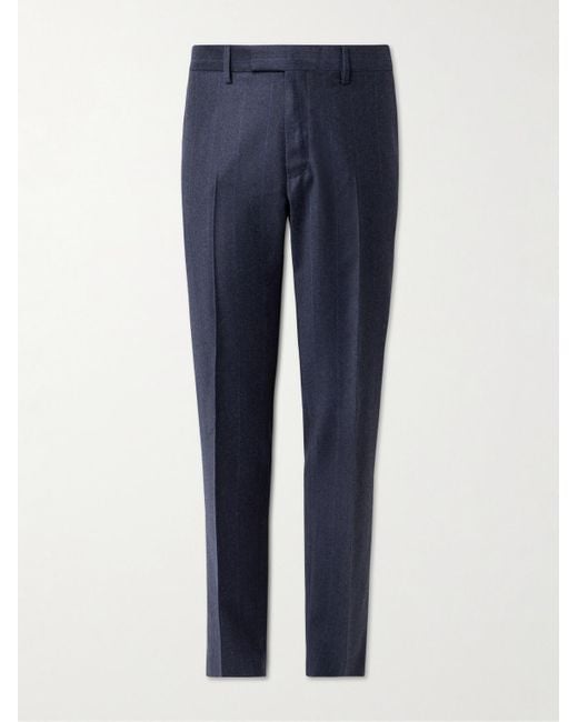 Pantaloni Gessati A Gamba Dritta di Mr P. in Blue da Uomo