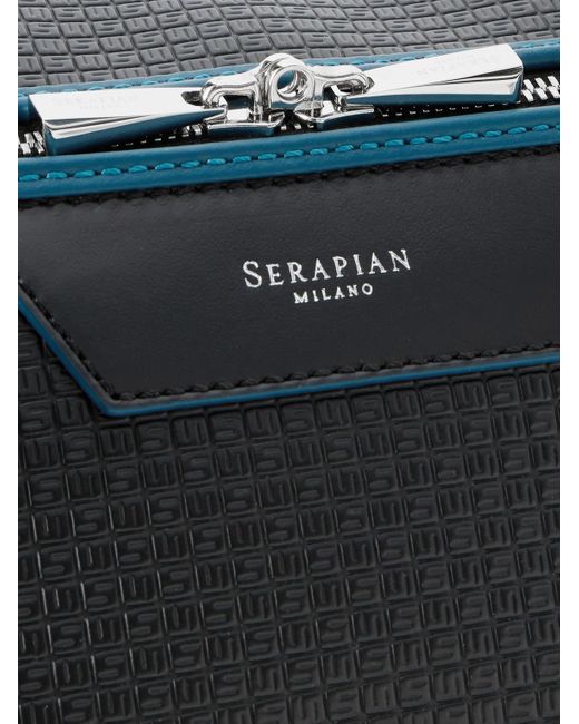 Serapian Reisetasche aus beschichtetem "Stepan"-Canvas mit Lederbesatz in Black für Herren