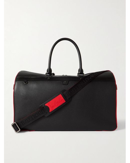 Christian Louboutin Ruisbuddy Reisetasche aus vollnarbigem Leder mit Gummibesatz und Stachelnieten in Black für Herren