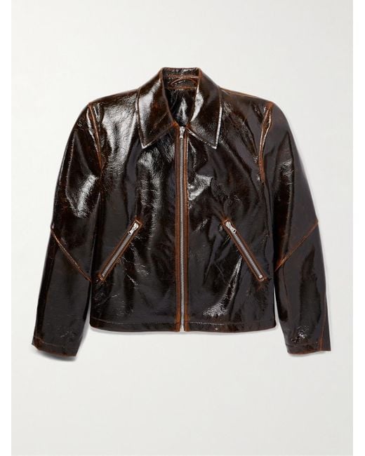 Séfr Brown Buck Coated Wool-Blend Jacket for men