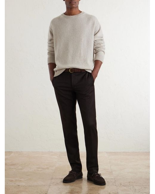 Slowear Black Straight-Leg Pleated Woven Suit Trousers for men