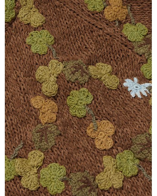 STORY mfg. Brown Bulb Appliquéd Organic Cotton Sweater for men