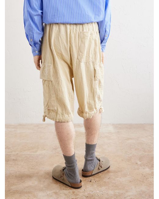 Barena Natural Wide-Leg Cotton-Corduroy Cargo Shorts for men
