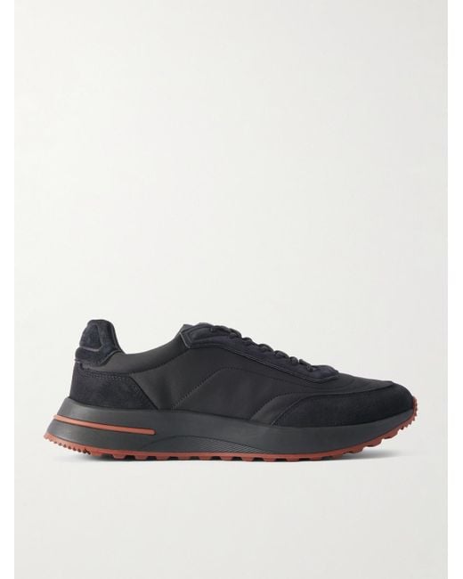 Loro Piana Blue Weekend Walk Evo Suede-trimmed Shell Sneakers for men