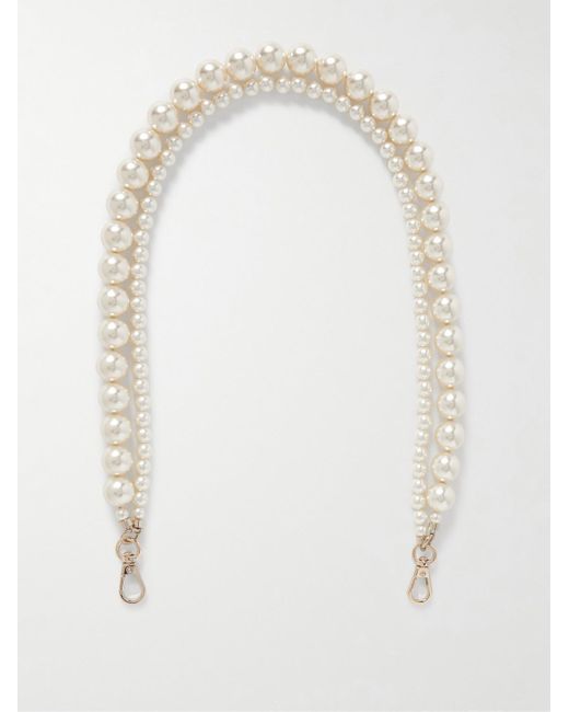 Simone Rocha White Tone Faux Pearl Bag Strap for men